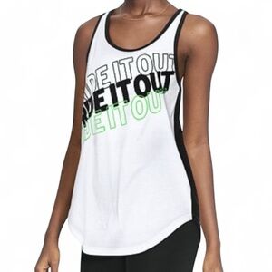 PINK by Victoria’s Secret Pelotonia “Ride It Out” Tank – White/Black – Small